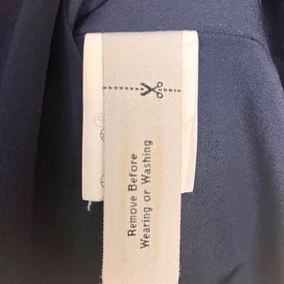 J. Crew Tier-Pleated Chiffon Short Sleeved Shift Dress B9434 - Navy - 2 - Picture 10 of 12